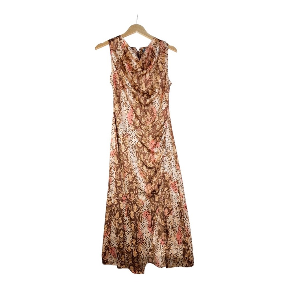 New Worthington‎ Snake Print Sleeveless Maxi Dress size XS Brown/Tan